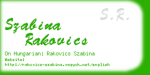 szabina rakovics business card